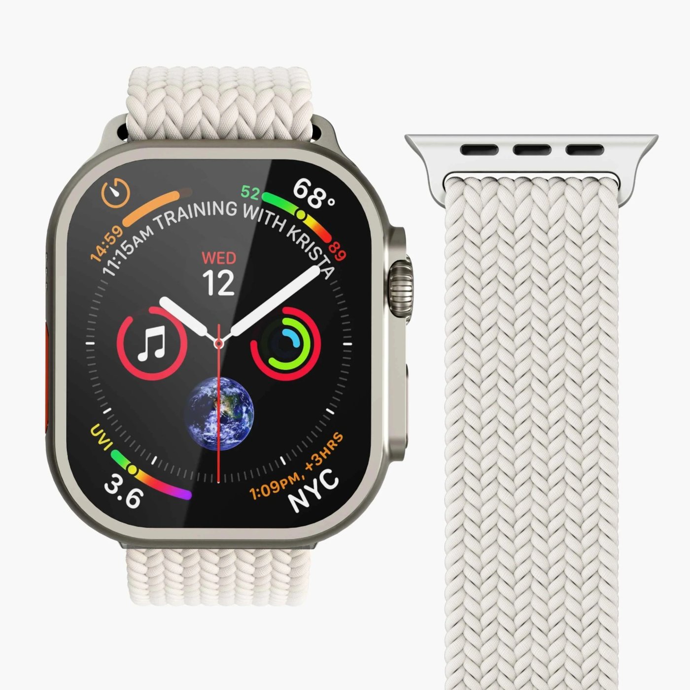 Vonmählen Woven Loop flätat armband till Apple Watch Cream