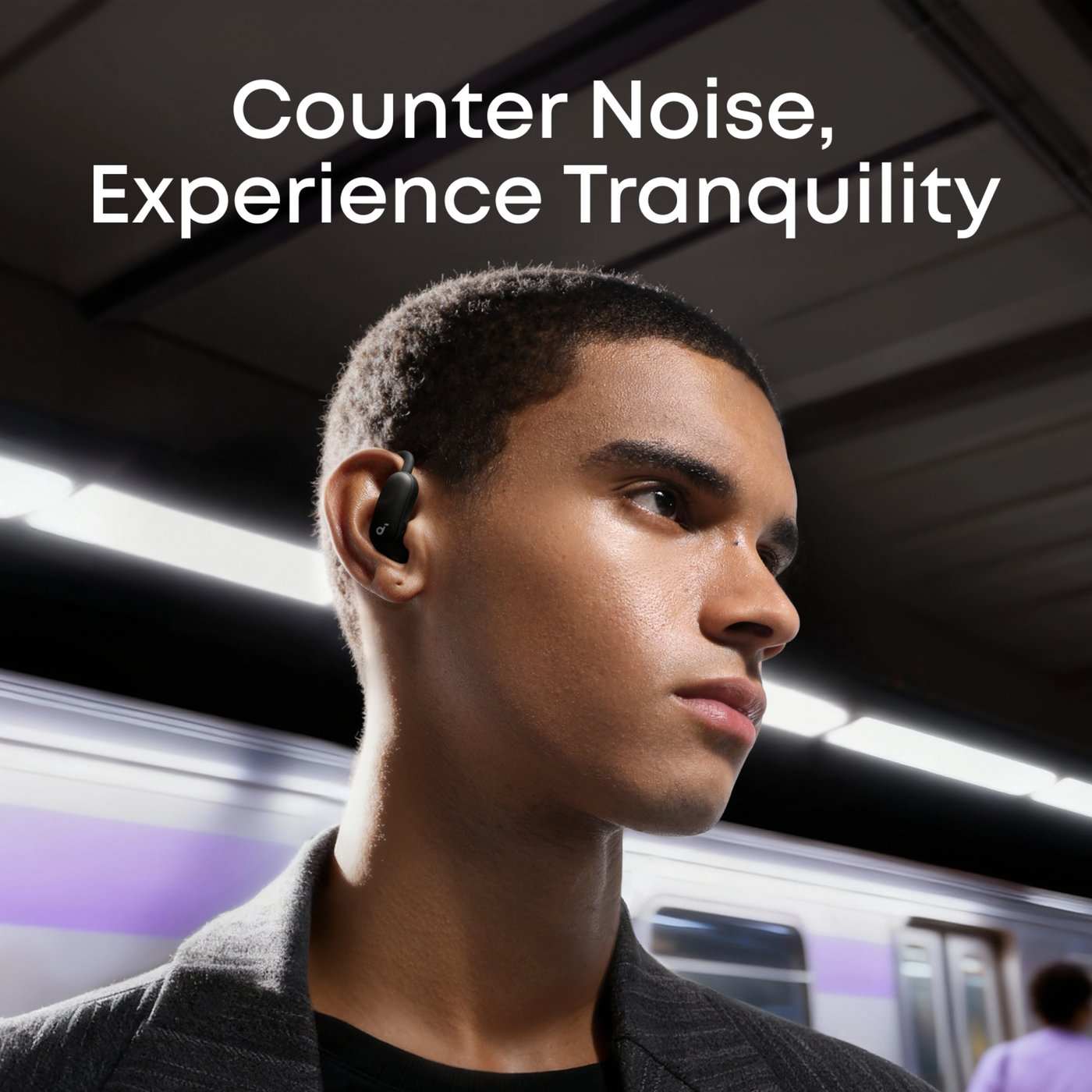Soundcore AeroFit 2 Pro open ear-hodetelefoner med støyreduksjon Svart