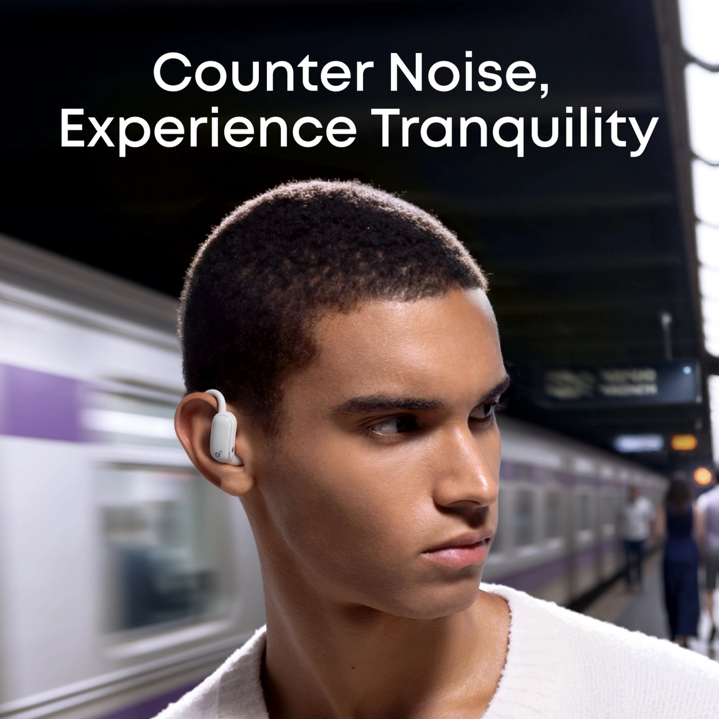 Soundcore AeroFit 2 Pro open ear-hodetelefoner med støyreduksjon Hvit