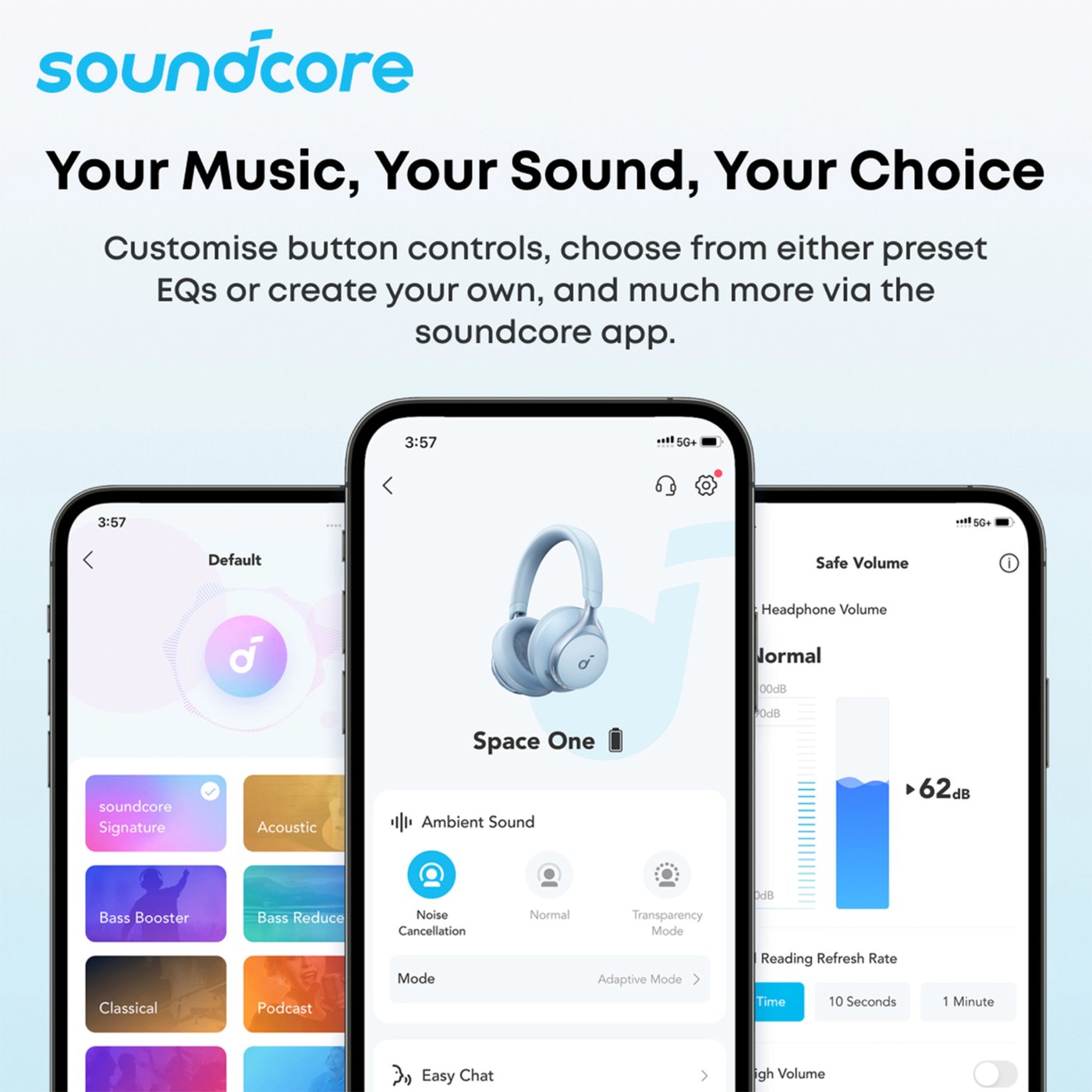 Soundcore AeroFit 2 Pro open ear-hodetelefoner med støyreduksjon Hvit