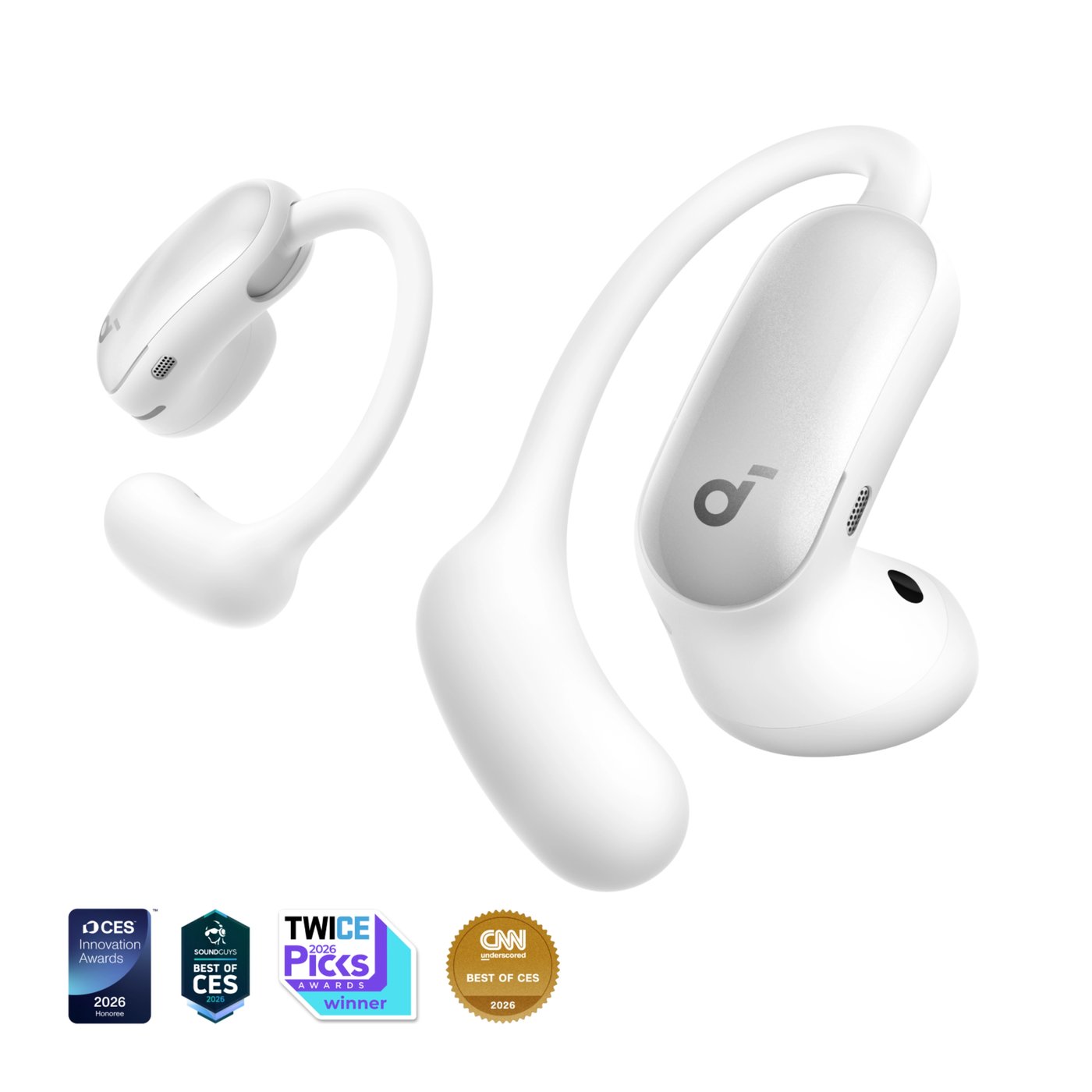 Soundcore AeroFit 2 Pro open ear-hodetelefoner med støyreduksjon Hvit