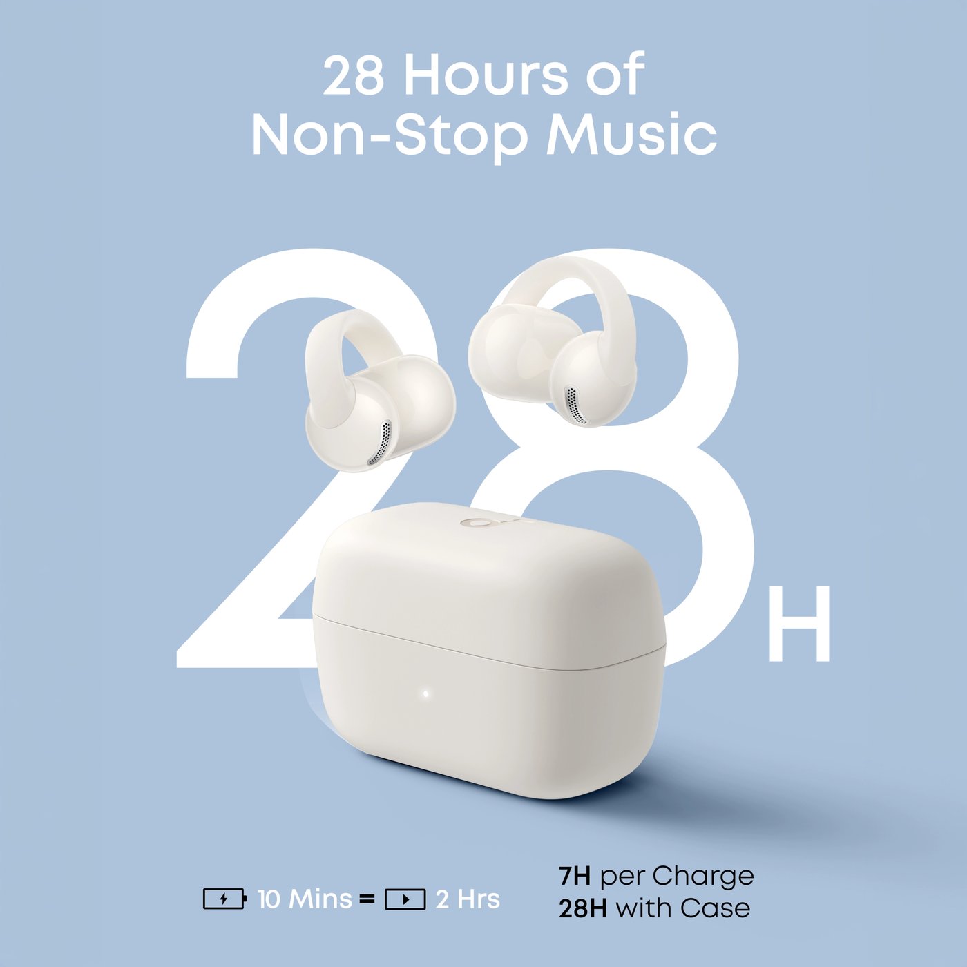 Soundcore C50i trådløse open ear-hodetelefoner Hvit