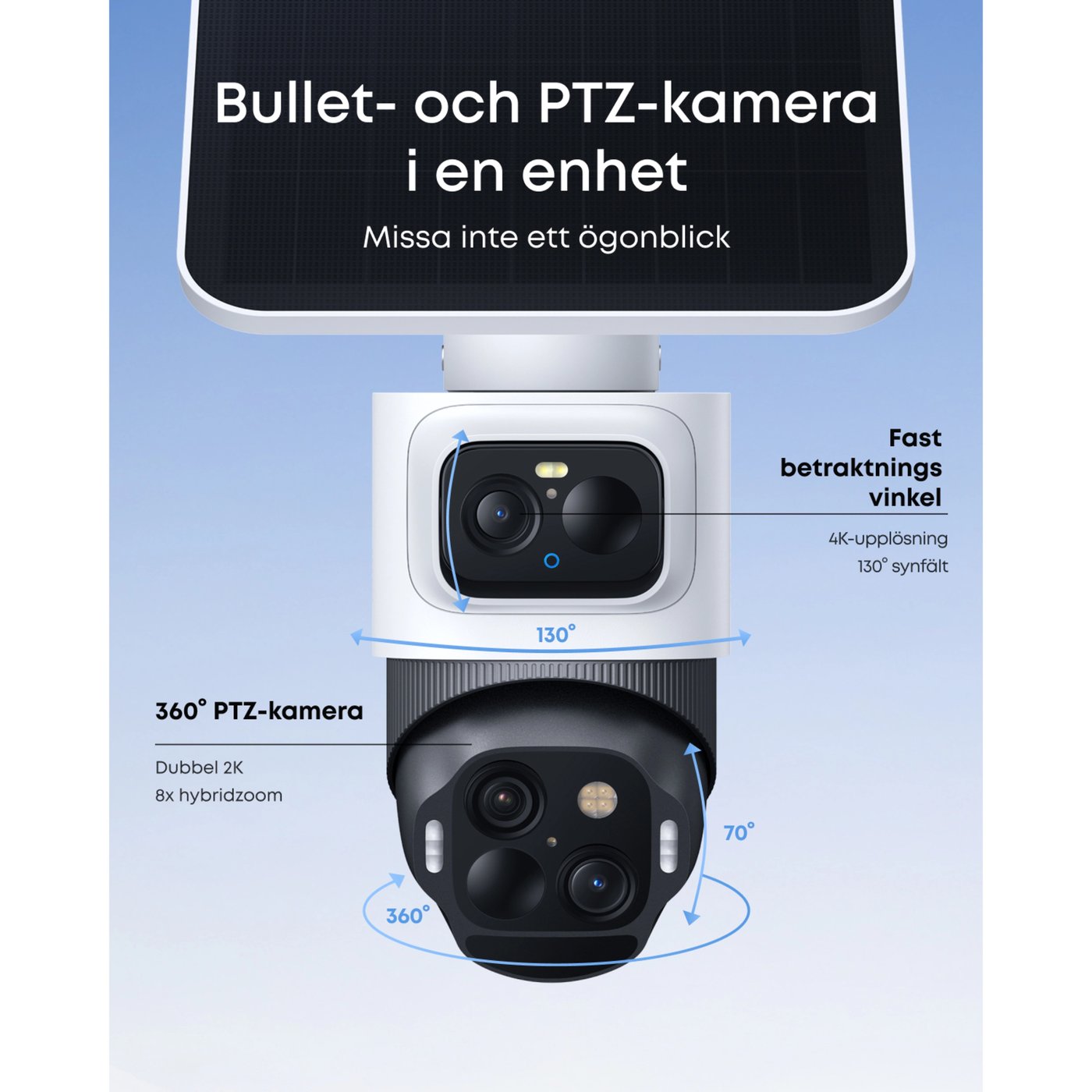 Eufy eufyCam S4 Solo 3-i-1 övervakningskamera med solpanel