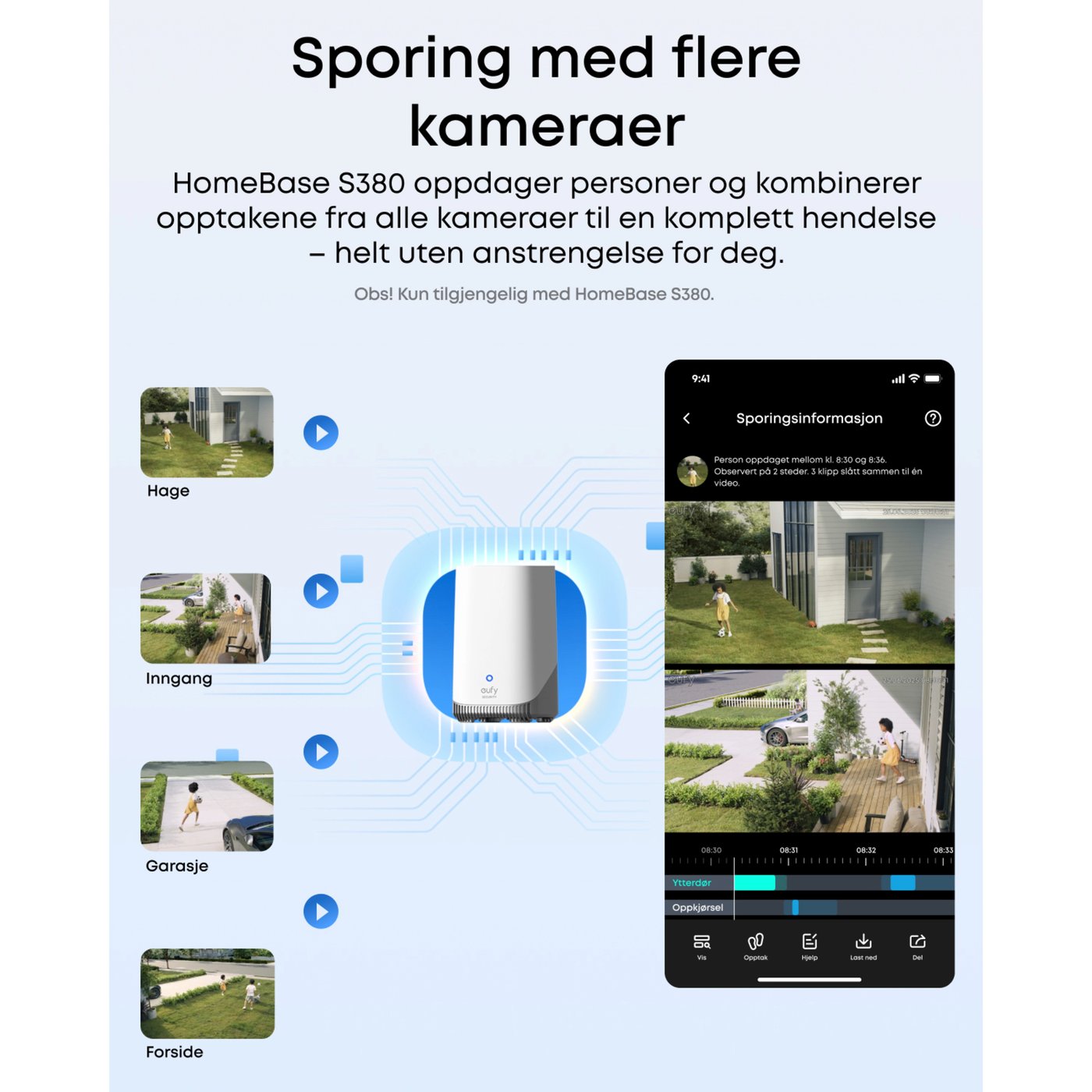 Eufy eufyCam S4 Solo 3-i-1 overvåkingskamera med solpanel