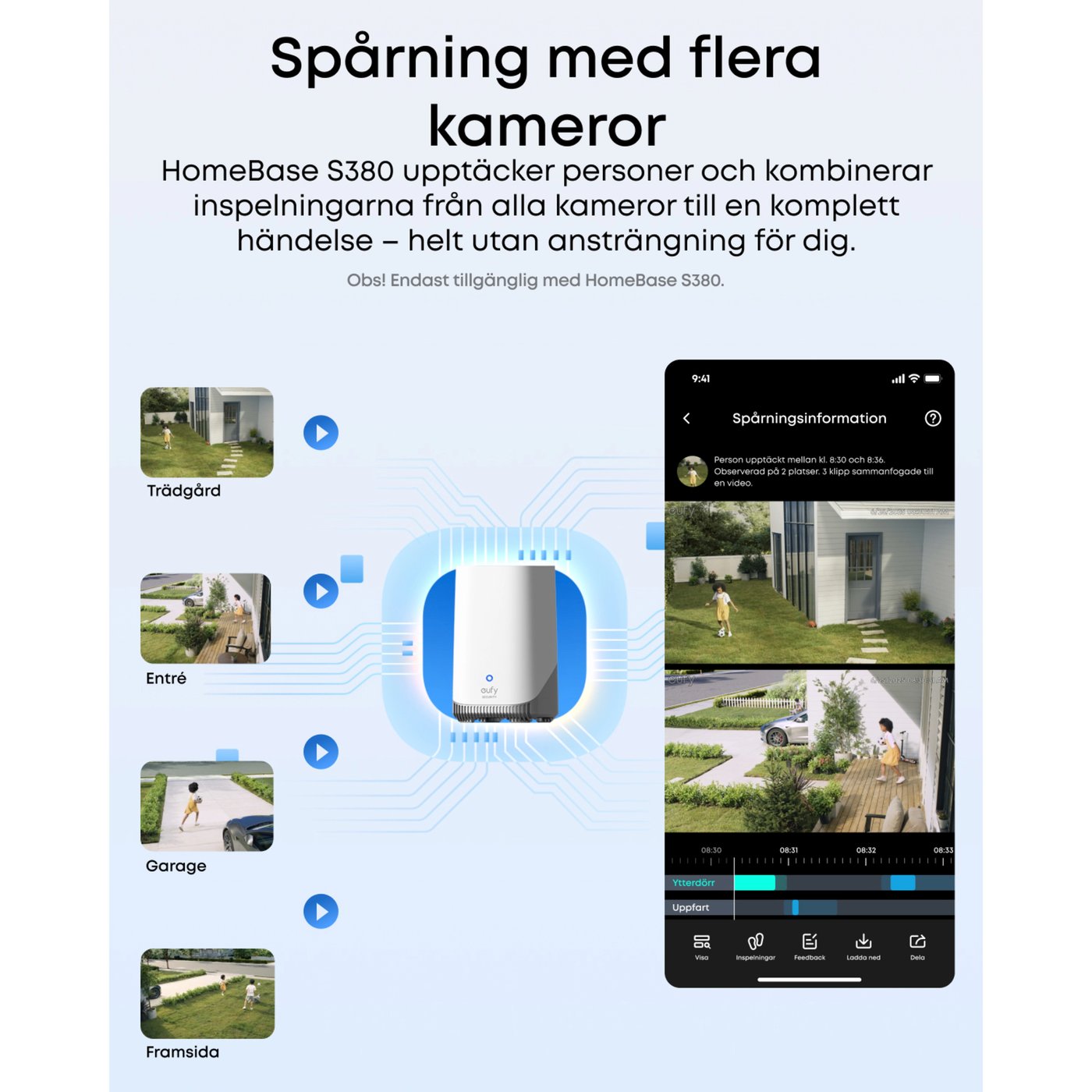Eufy eufyCam S4 Solo 3-i-1 övervakningskamera med solpanel