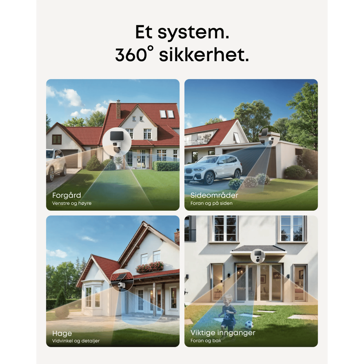 Eufy eufyCam S4 Solo 3-i-1 overvåkingskamera med solpanel