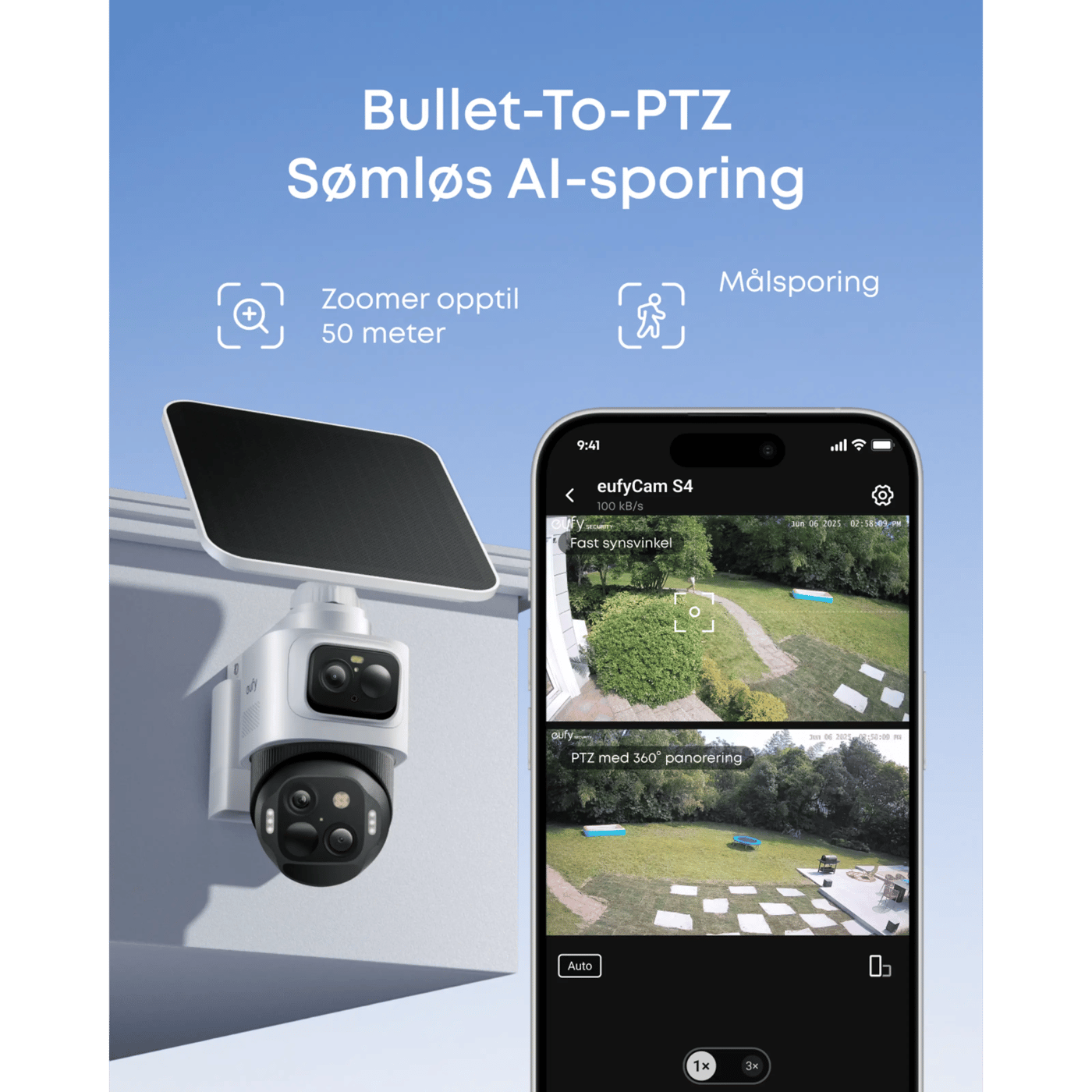 Eufy eufyCam S4 Overvåkingssystem med solpanel 2-pack
