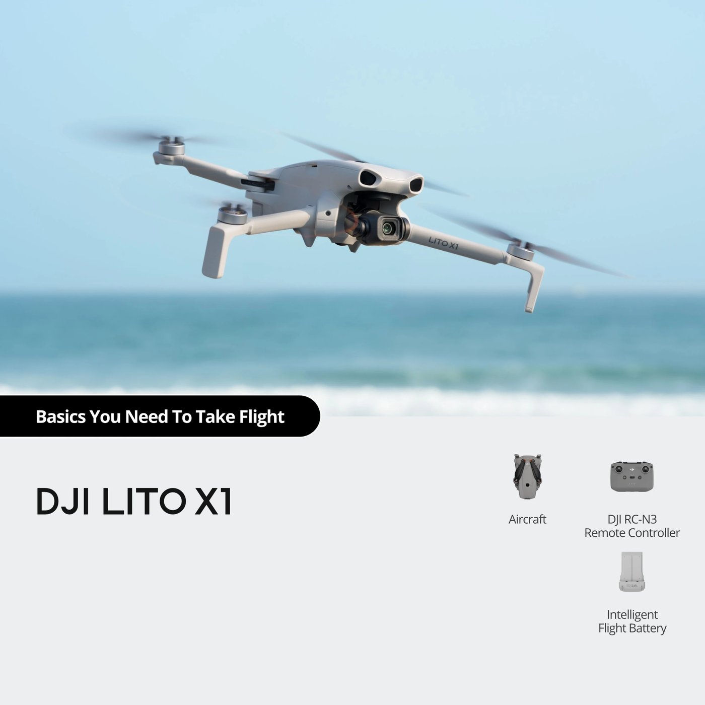 DJI Lito X1 kameradrönare med 4K HDR Grå
