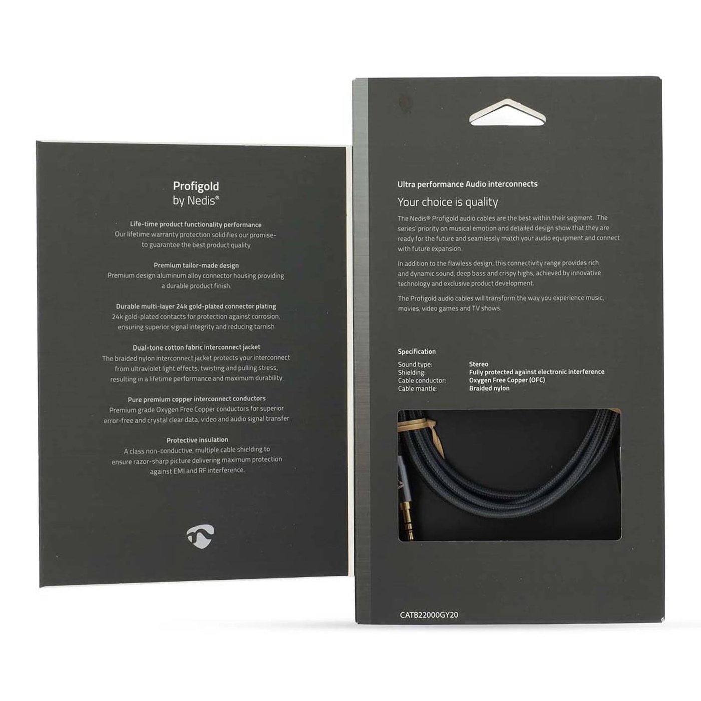 Nedis Stereoljudkabel 3,5 mm hane till hane 2 m