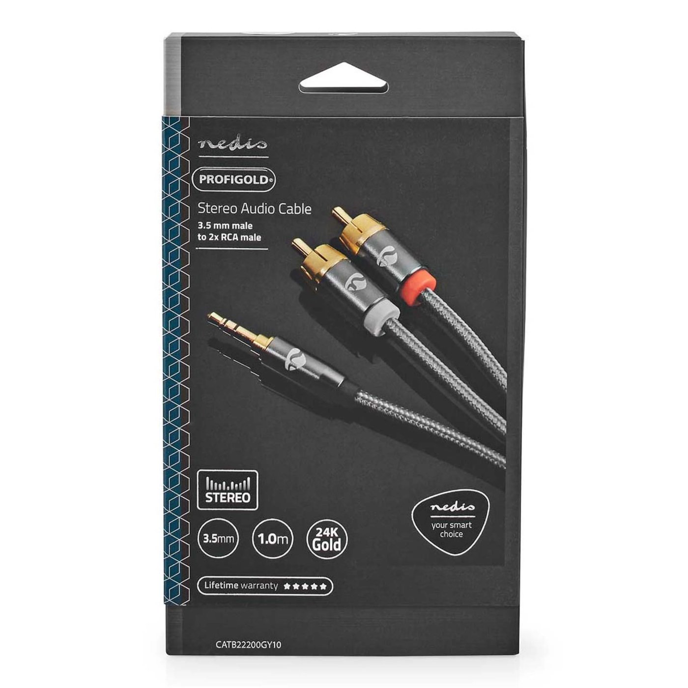 Nedis Stereoljudkabel 3,5 mm till 2x RCA 1 m