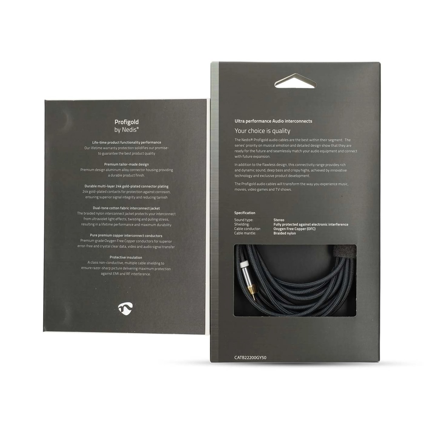 Nedis Stereoljudkabel 3,5 mm till 2x RCA 5 m