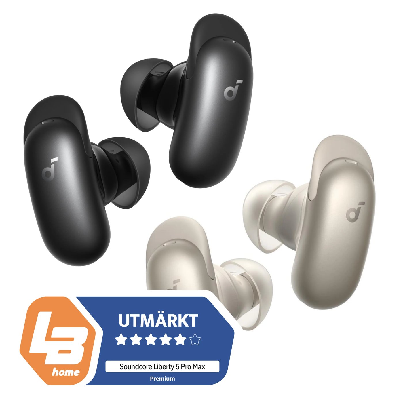 Soundcore Liberty 5 Pro Max trådlösa in-ear-hörlurar Svart