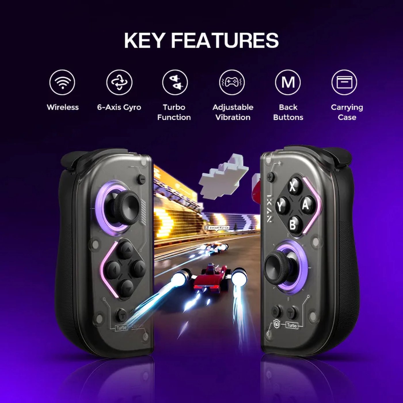 NYXI Hyperion 2 Joy-Con til Nintendo Switch Svart