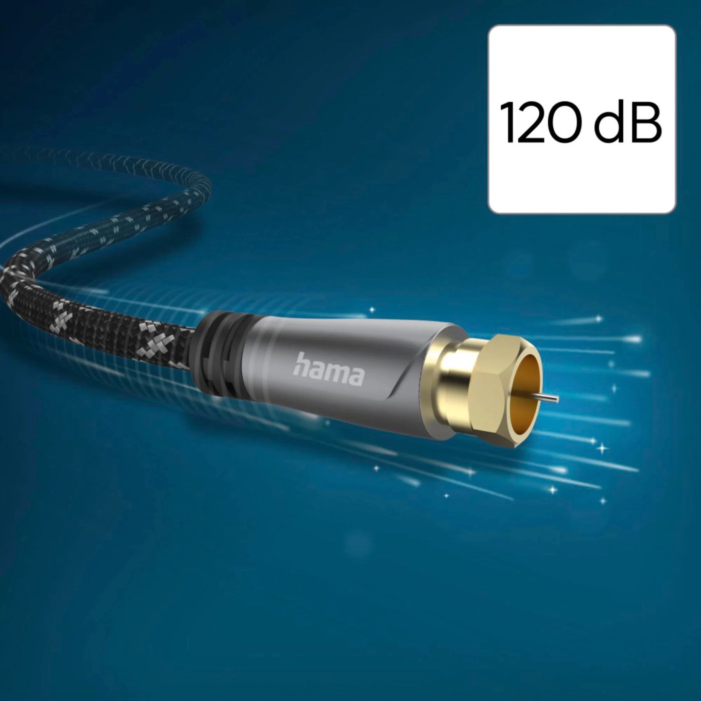 Hama SAT-antennkabel med F-kontakt 120 dB 3 m