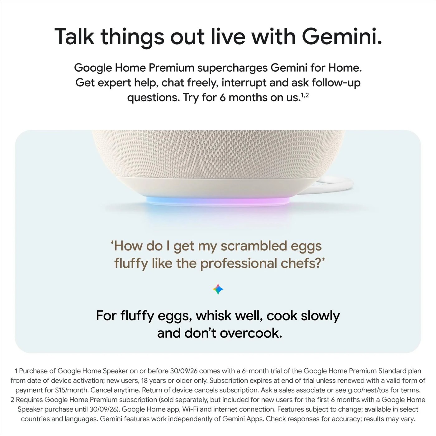 Google Home Speaker smart högtalare med Gemini Hazel