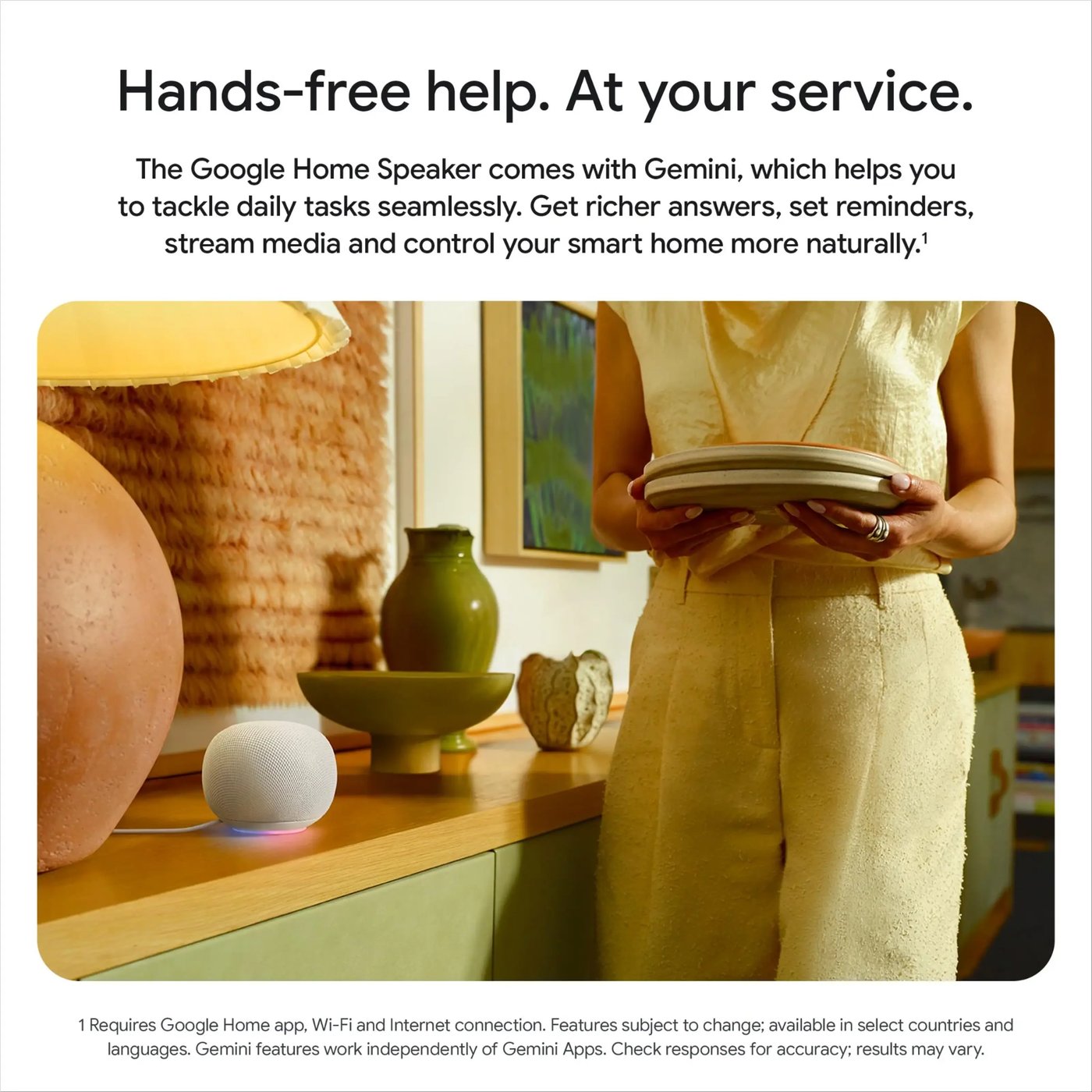 Google Home Speaker smart högtalare med Gemini Hazel