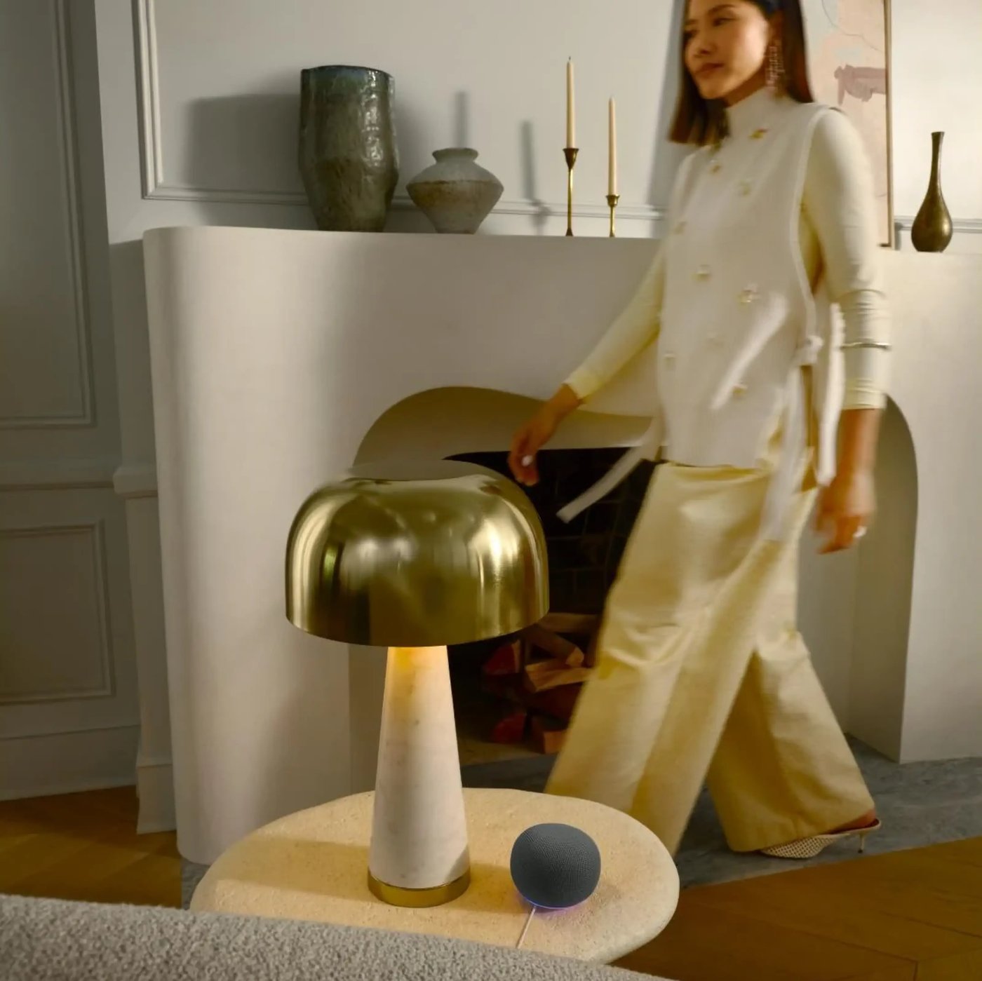 Google Home Speaker smart högtalare med Gemini Hazel