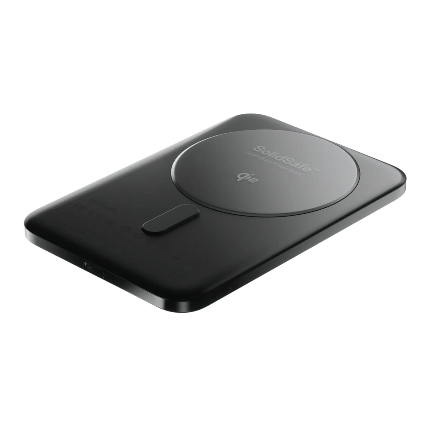 BMX Ultratynt magnetisk Qi2-powerbank 5000 mAh, semi-solid-state i titan Black