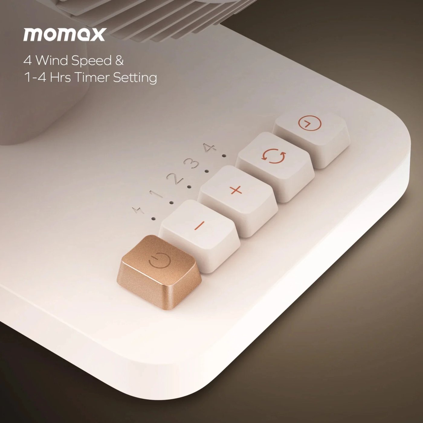 Momax 1°Pod minibordsfläkt Sandsten