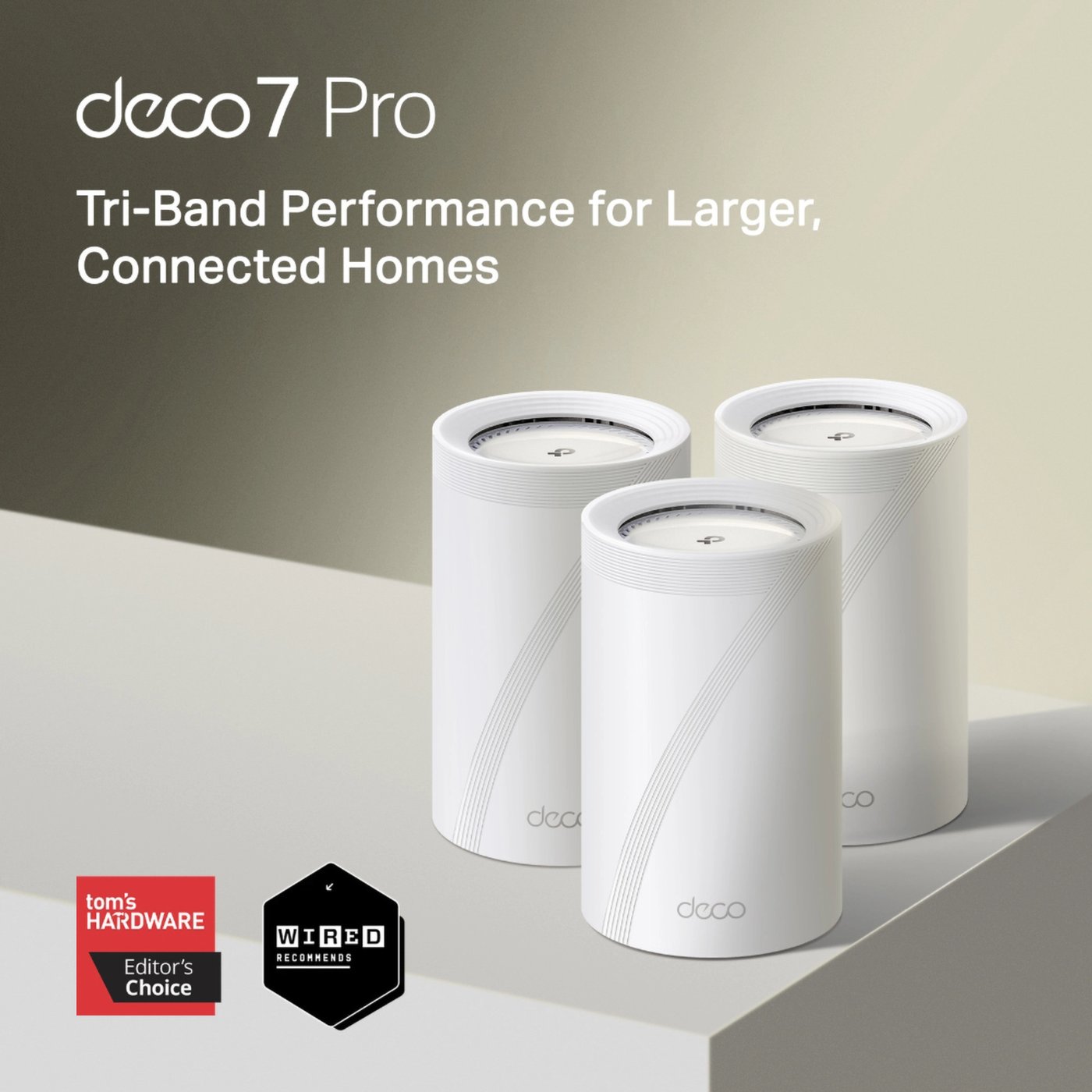 TP-Link Deco BE68 wifi 7-meshsystem BE14000 med 10G-port 1-pack