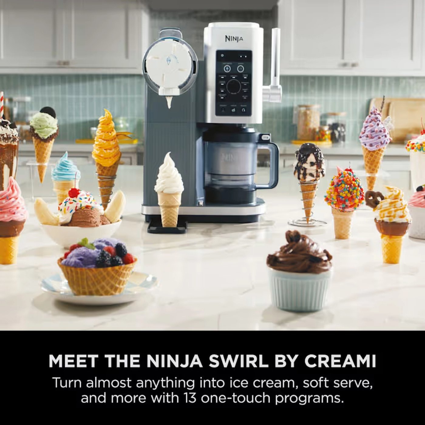Ninja CREAMi Scoop & Swirl 13-i-1 iskremmaskin Platinum Silver