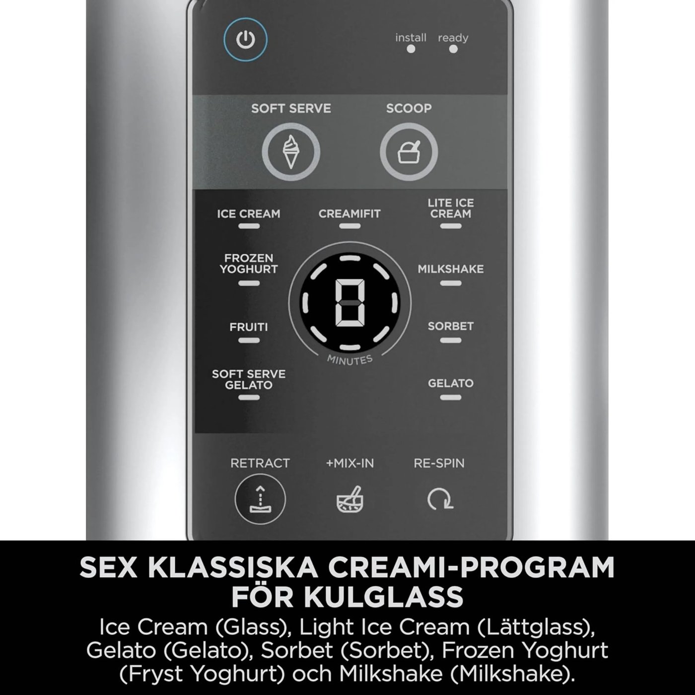 Ninja CREAMi Scoop & Swirl 13-i-1 glassmaskin Platinum Silver