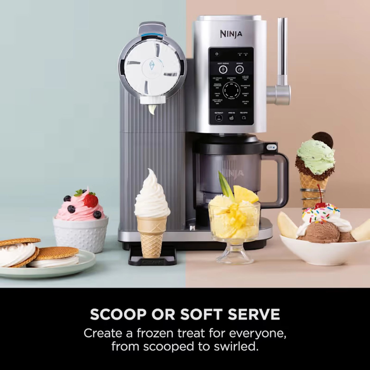 Ninja CREAMi Scoop & Swirl 13-i-1 iskremmaskin Platinum Silver