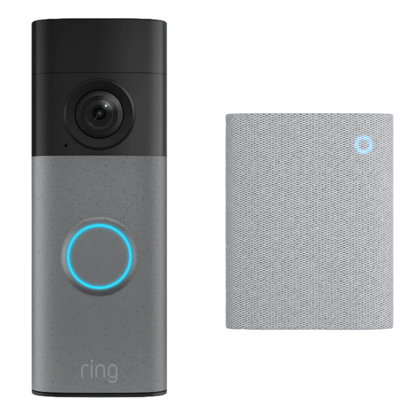 Ring Battery Video Doorbell + Chime Retinal 2K Speckled Grey