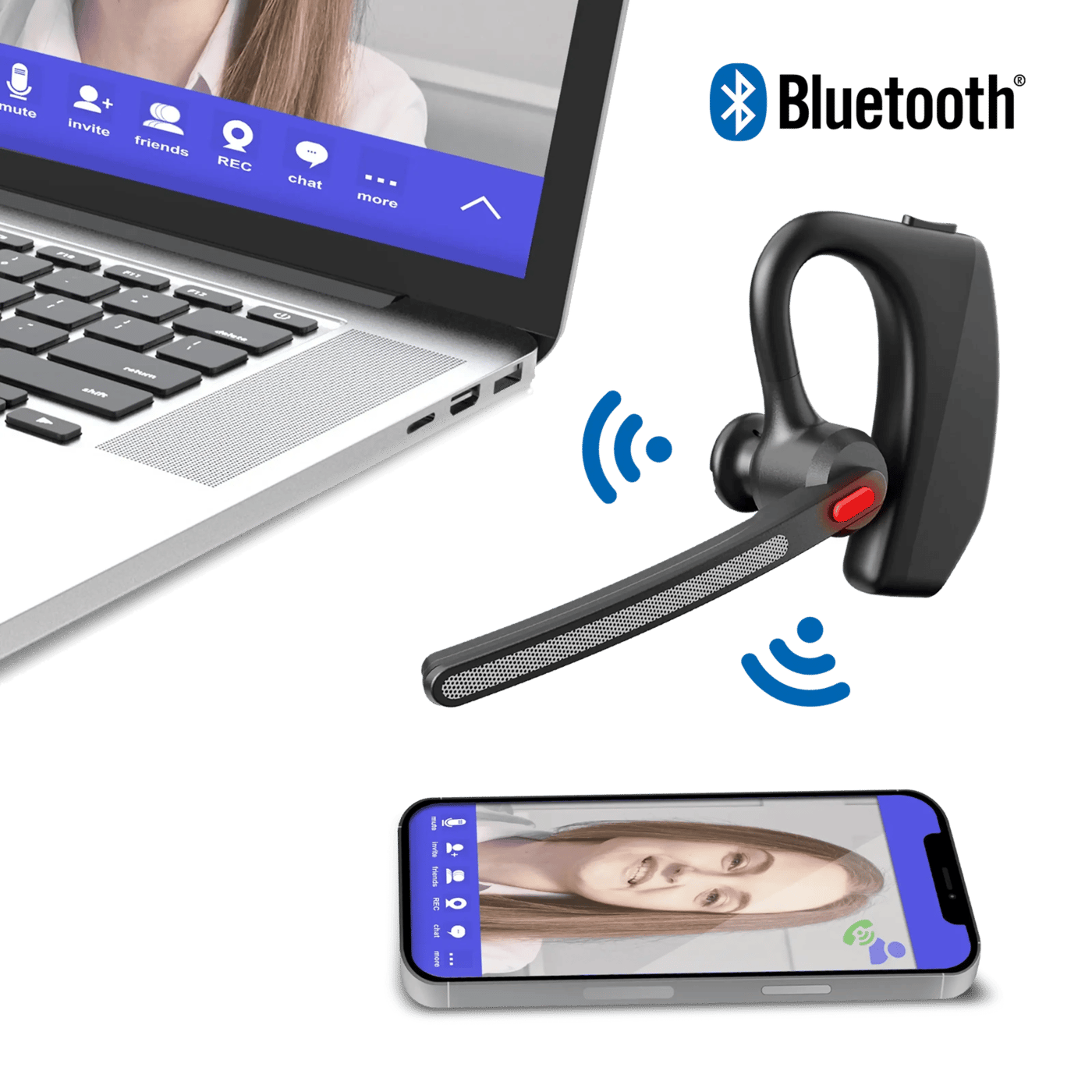 MIXX Mono Headset B10 trådløst med ENC-mikrofon Svart