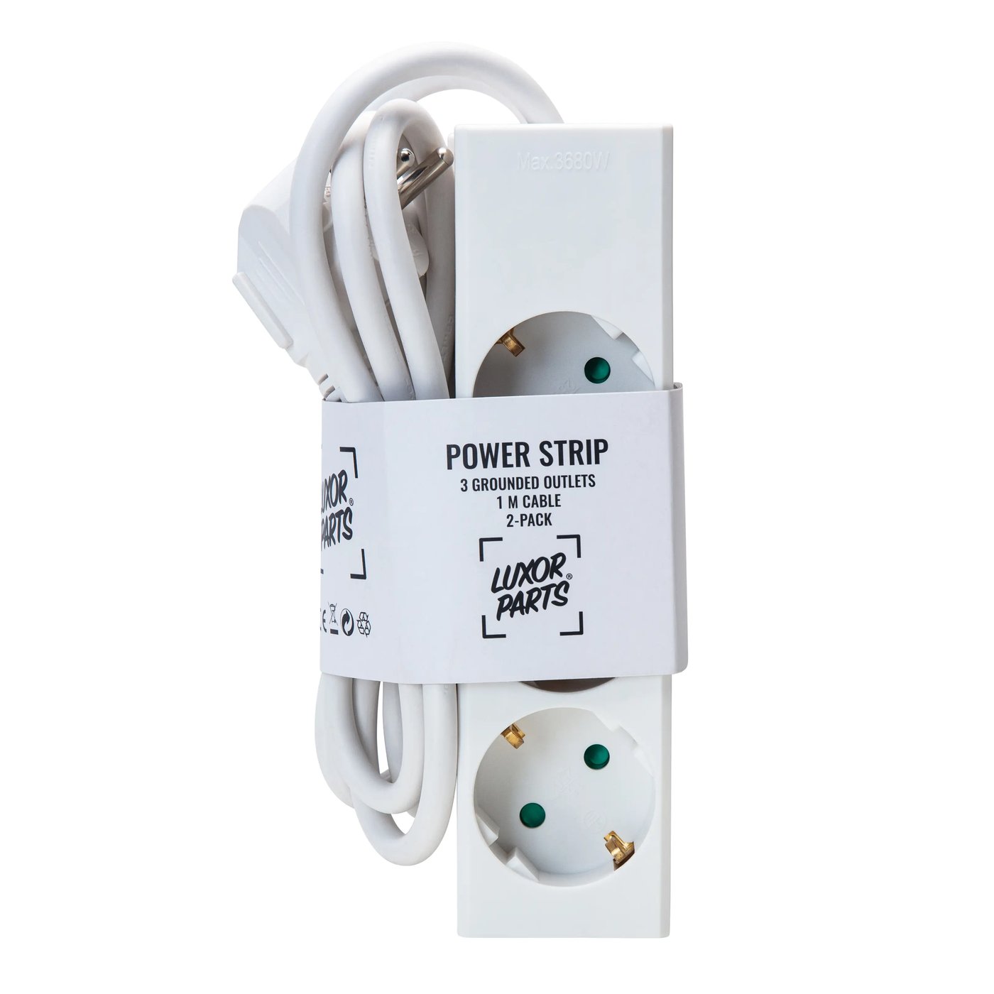 Luxorparts Grenuttak 3-veis 1 m hvit 2-pk.