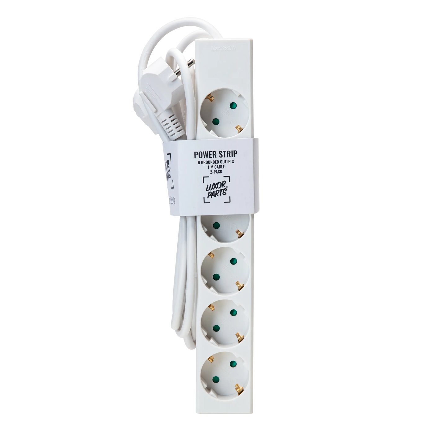 Luxorparts Grenuttak 6-veis 1 m hvit 2-pk.