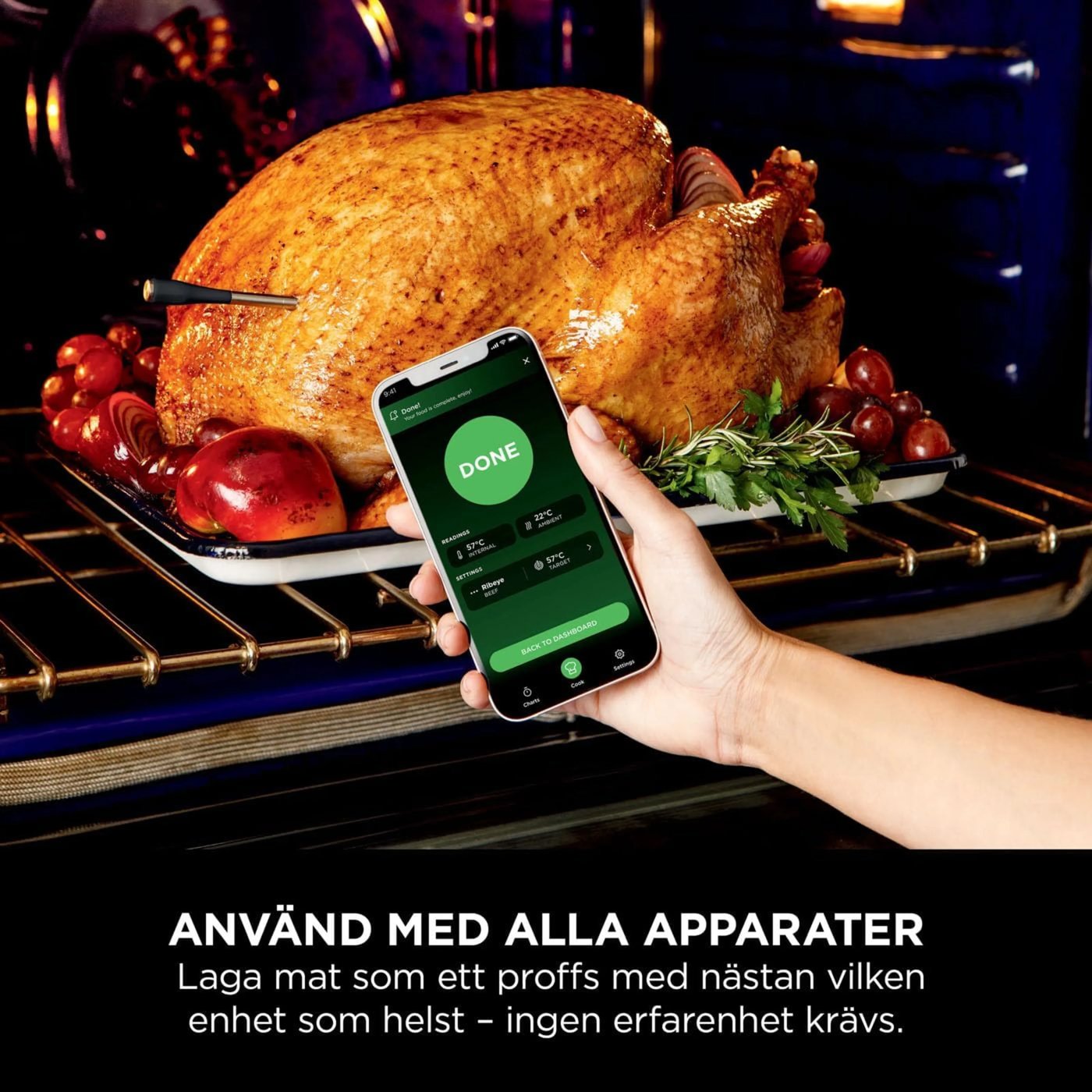 Ninja ProChef trådlös stektermometer Svart/silver