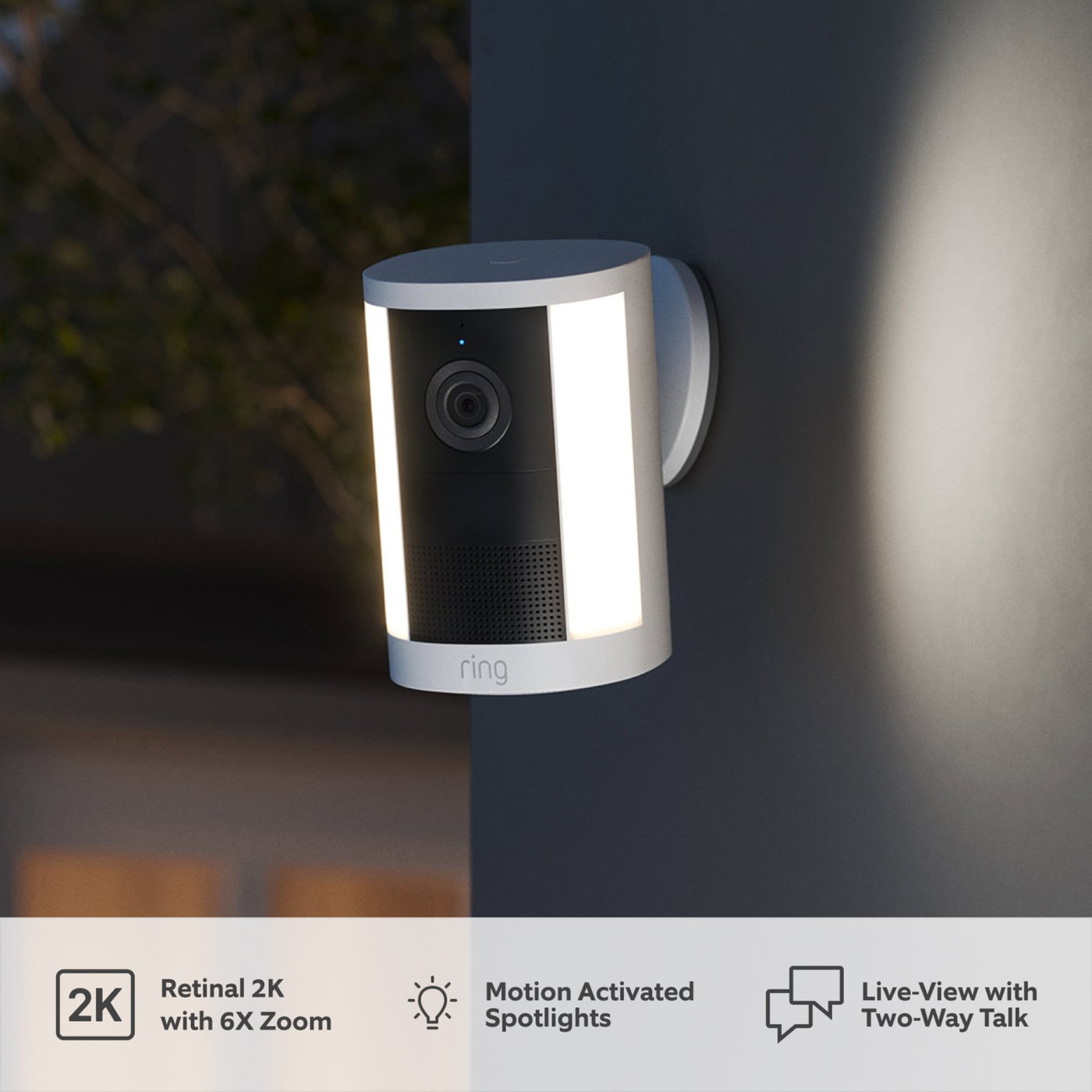 Ring Spotlight Cam Battery (2nd Gen) trådlös övervakningskamera Vit