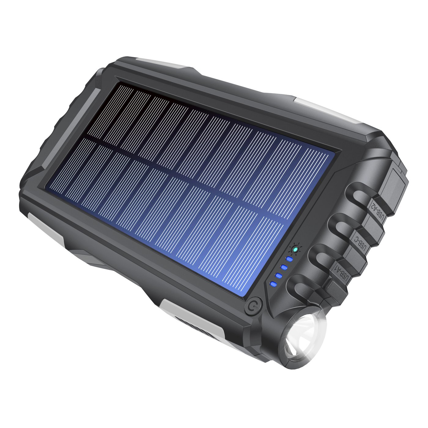 Denver Powerbank med solpanel och ficklampa 20 000 mAh