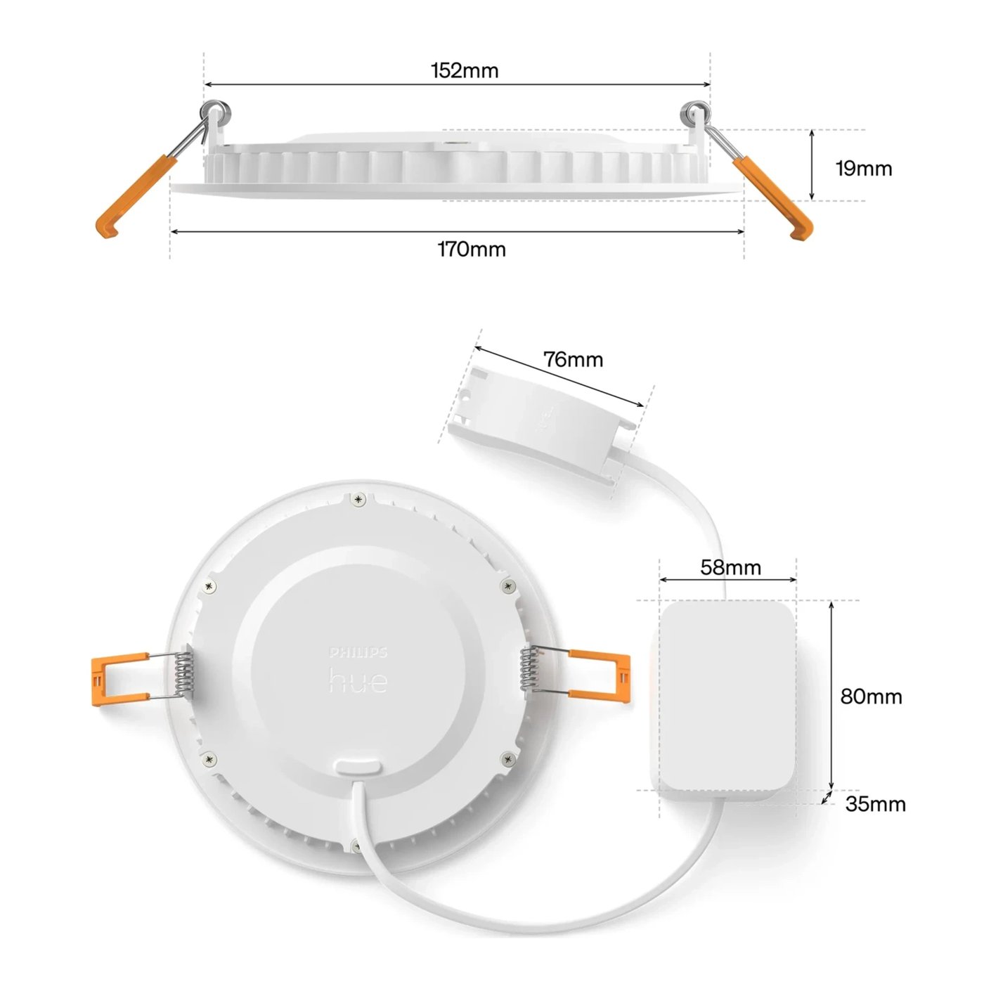 Philips Hue Slim infälld spotlight 170 mm 1-pack Vit