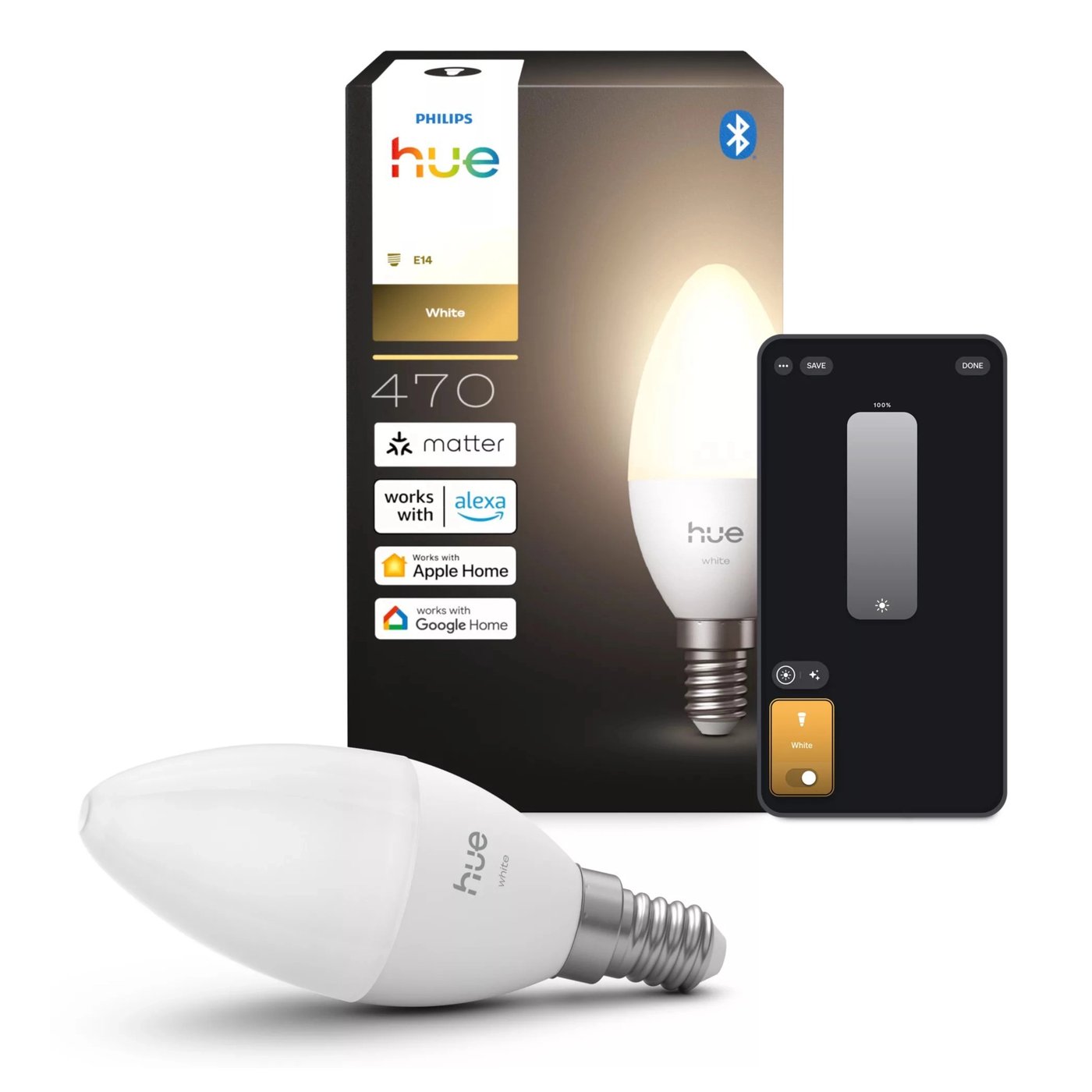 Philips Hue Hue White kronelys E14 1-pk.