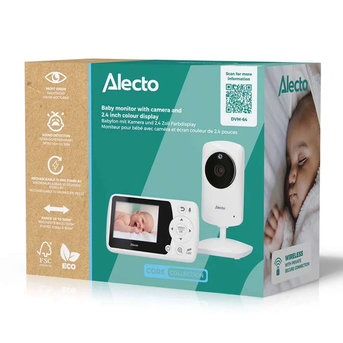 Alecto Videobabyvakt med 2,4-tommers fargeskjerm