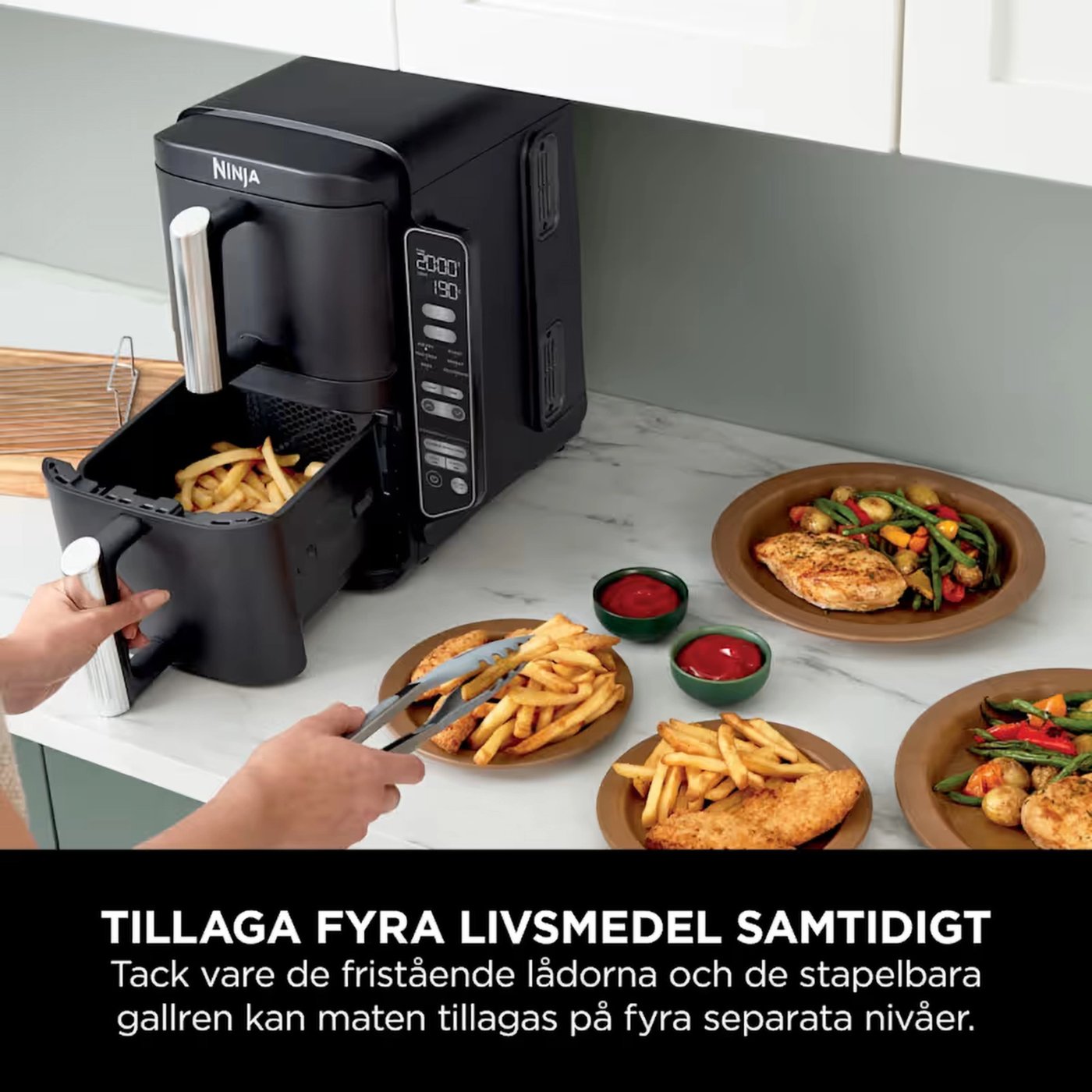 Ninja Stacked Dual Zone varmluftsfritös 7,6 L