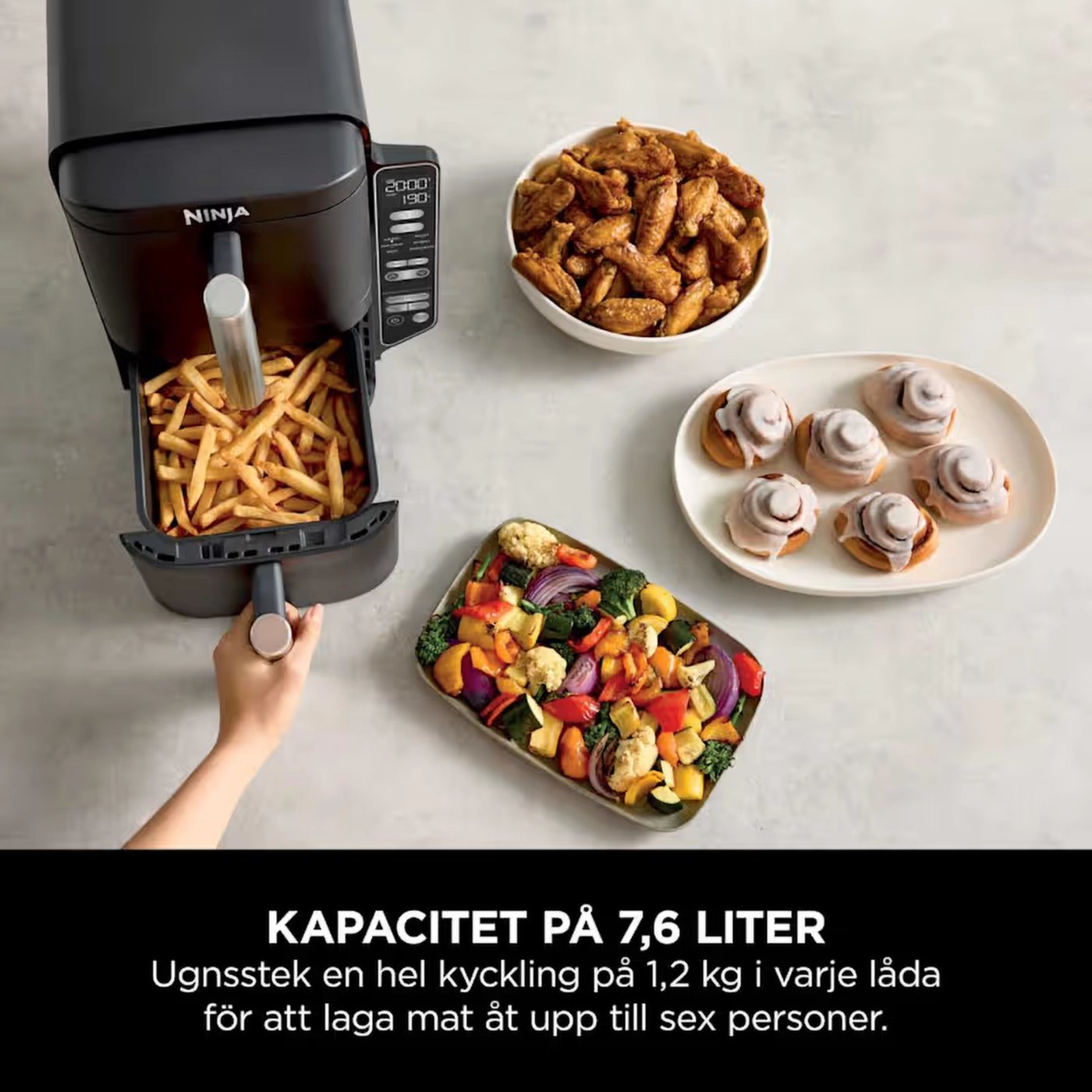 Ninja Stacked Dual Zone varmluftsfritös 7,6 L