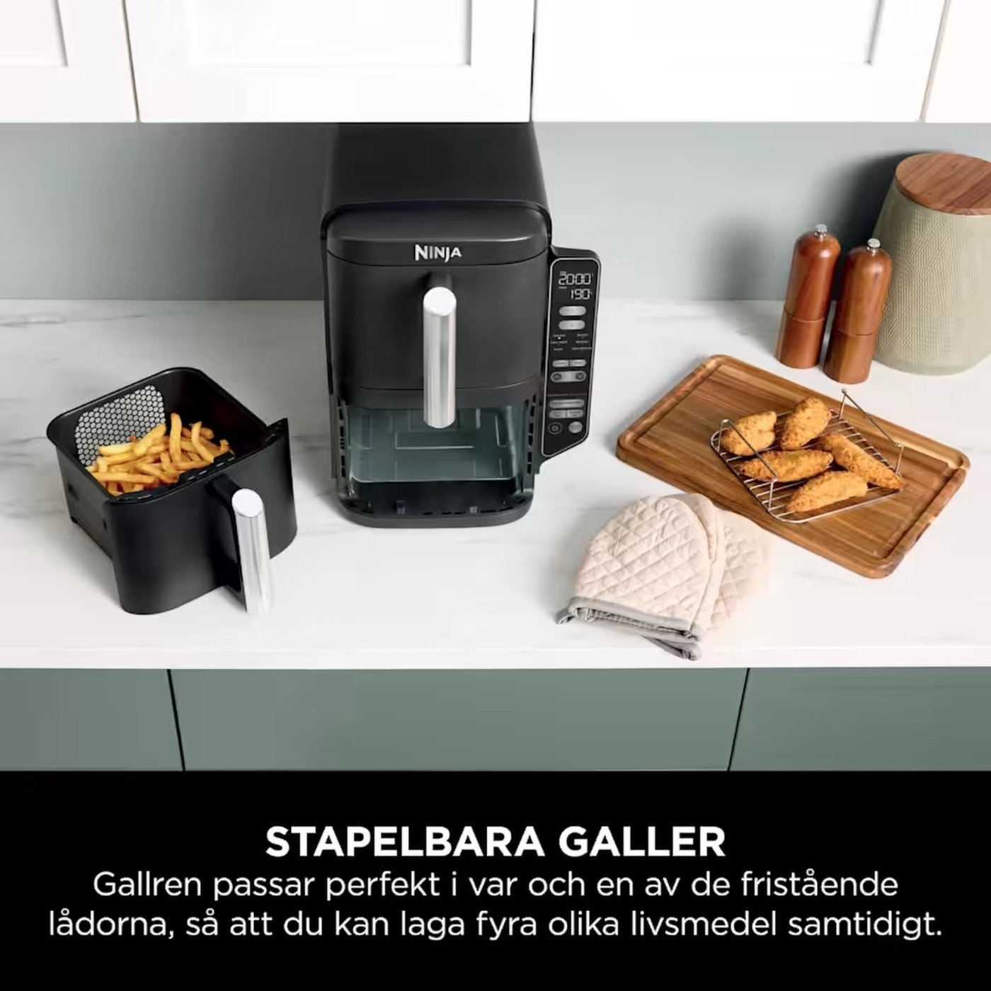 Ninja Stacked Dual Zone varmluftsfritös 7,6 L