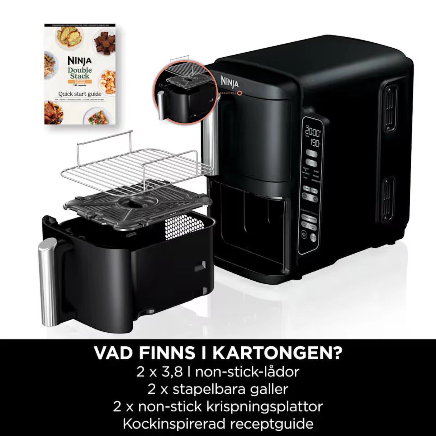 Ninja Stacked Dual Zone varmluftsfritös 7,6 L
