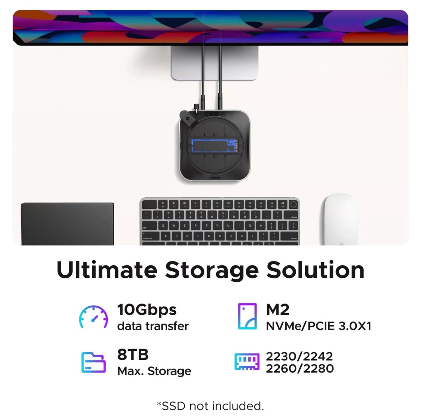 Ugreen Mac mini 11-i-1-dockningsstation med SSD-plats