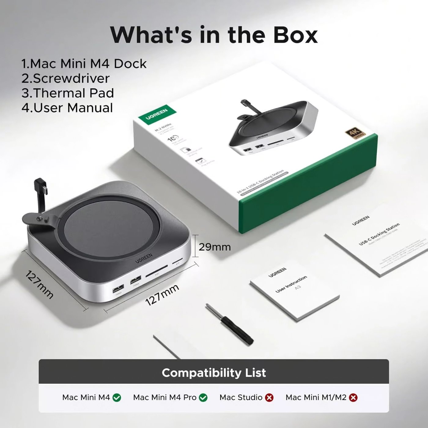 Ugreen Mac mini 11-i-1-dockningsstation med SSD-plats