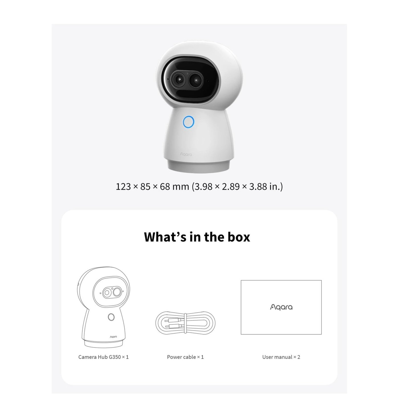 Aqara Camera Hub G350 4K overvåkningskamera og Matter-hub Hvit