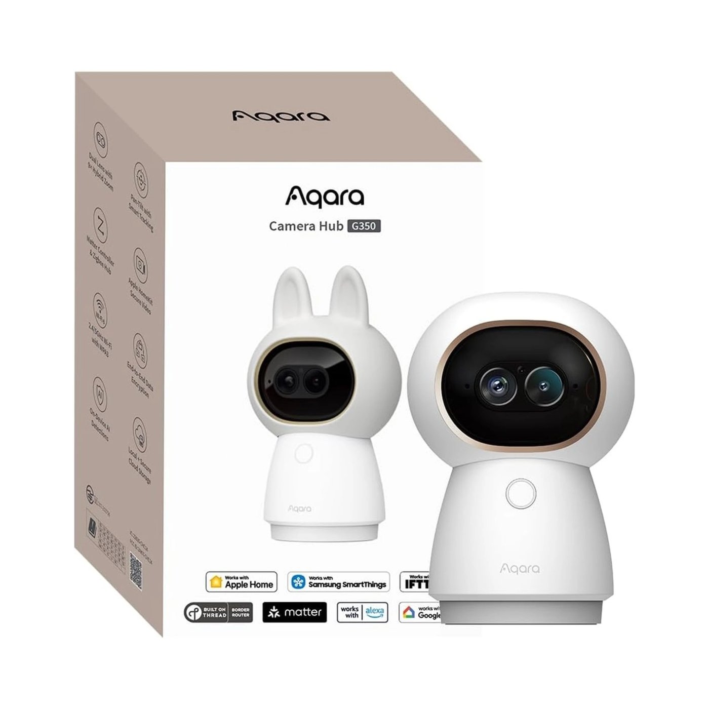 Aqara Camera Hub G350 4K overvåkningskamera og Matter-hub Hvit