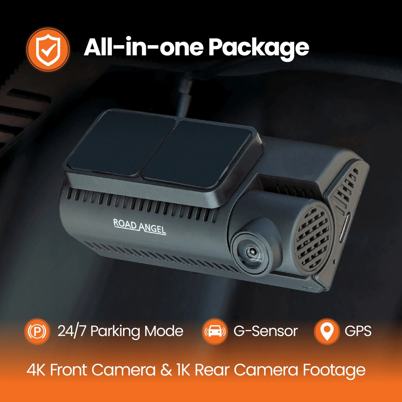 Road Angel Halo Play 4K bilkamera med GPS