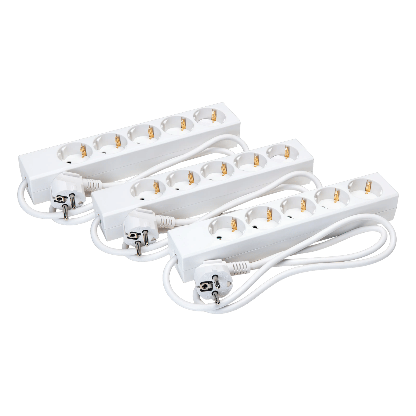 Luxorparts Grenuttag 5-vägs 1 m vit 3-pack