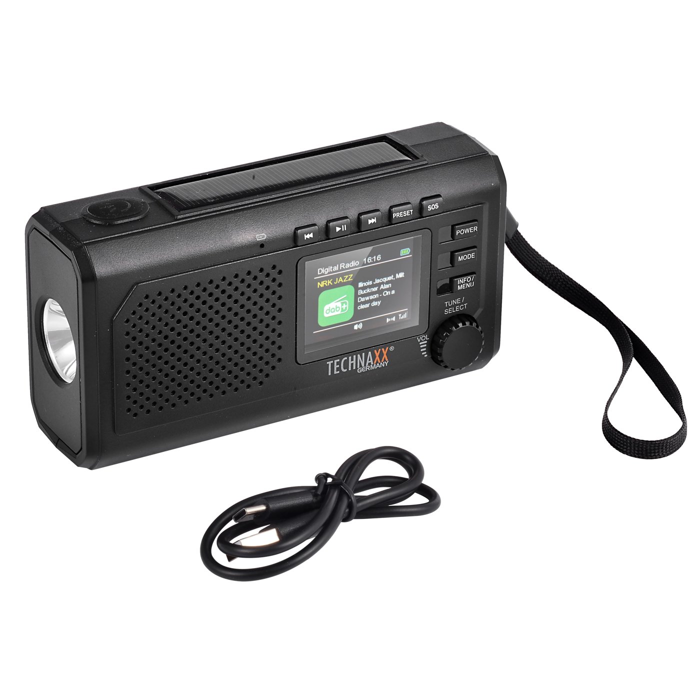 TECHNAXX Crank Emergency DAB Radio TX-414 2000 mAh