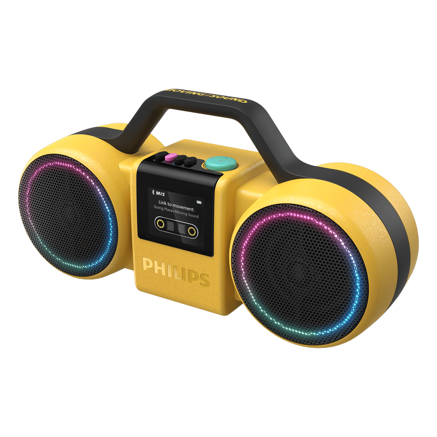 Philips Moving Sound The Roller Bluetooth-høyttaler Gul