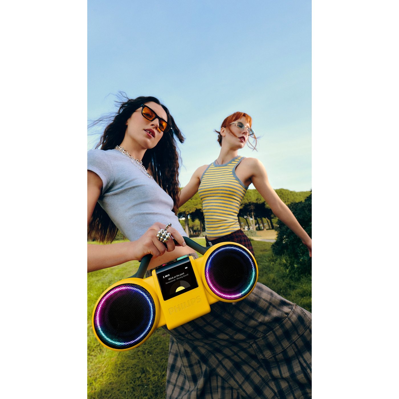 Philips Moving Sound The Roller Bluetooth-høyttaler Gul